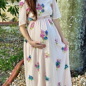 ASOS Sequin Embellished Pink Maxi Dress